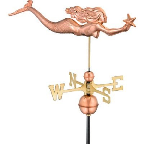 Good Directions Good Directions Mermaid w/ Starfish Weathervane, Polished Copper 966P